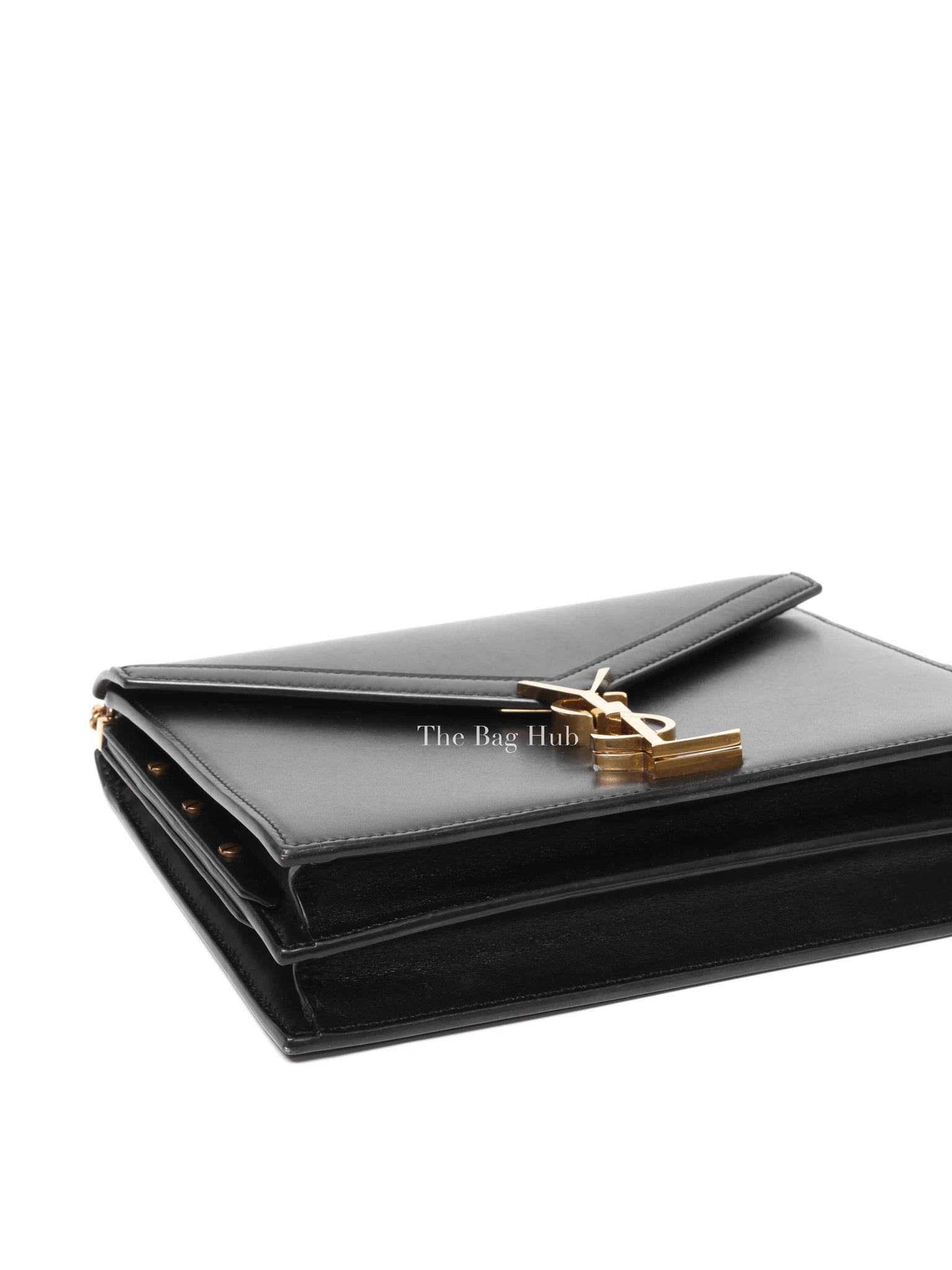 Saint Laurent Black Smooth Calfskin Monogram Cassandra Medium Bag