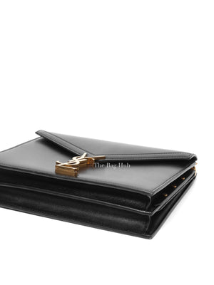 Saint Laurent Black Smooth Calfskin Monogram Cassandra Medium Bag
