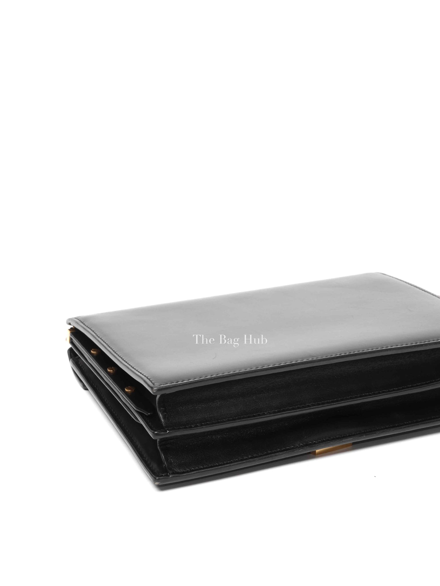 Saint Laurent Black Smooth Calfskin Monogram Cassandra Medium Bag