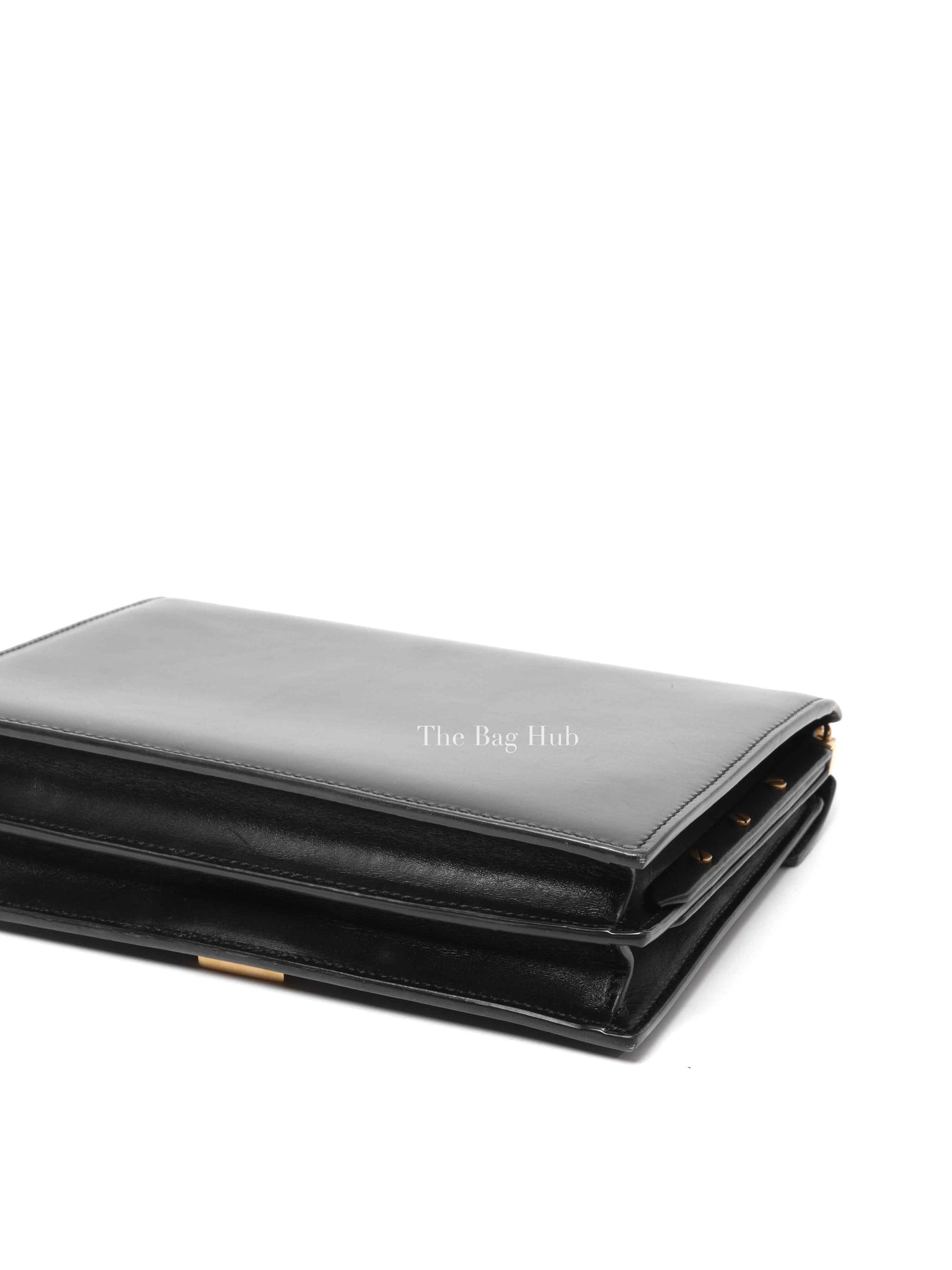 Saint Laurent Black Smooth Calfskin Monogram Cassandra Medium Bag