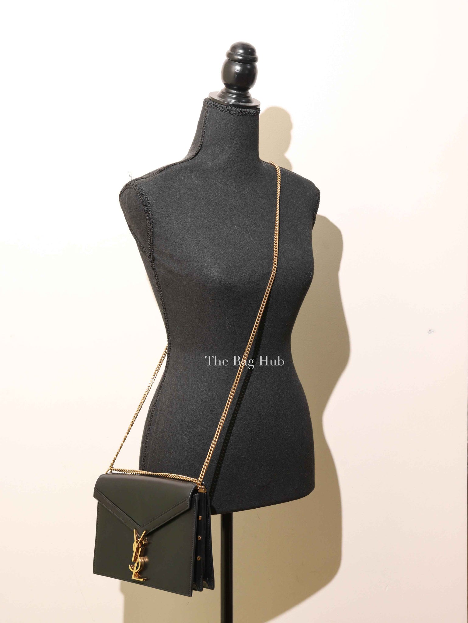 Saint Laurent Black Smooth Calfskin Monogram Cassandra Medium Bag
