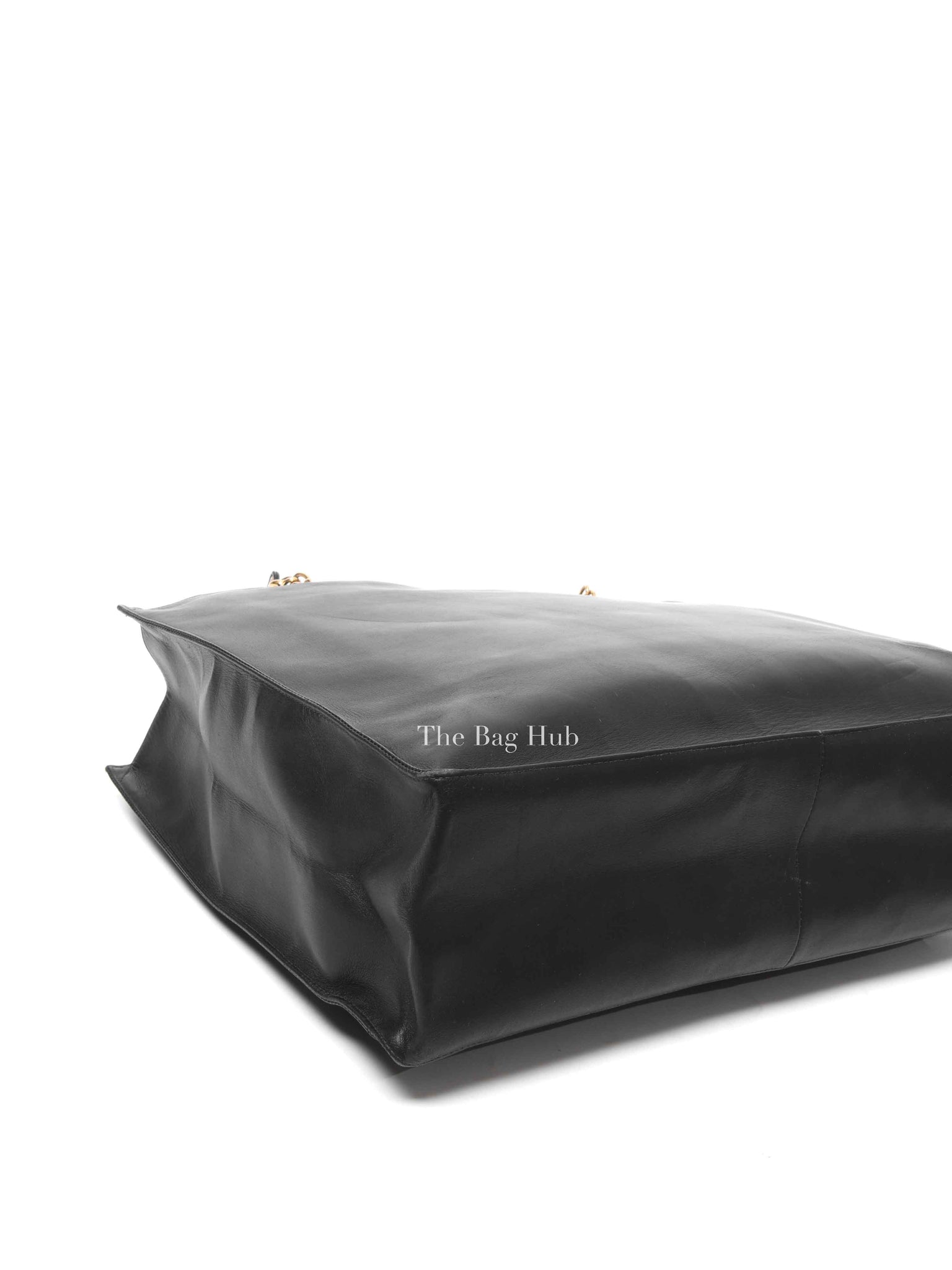 Chanel Black Calfskin Leather CC Chain Tote Bag