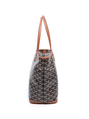 Goyard Black/Tan Goyardine Artois PM Bag