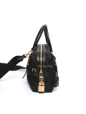 Prada Black Tessuto Nylon Saffiano Bauletto 2way Bag