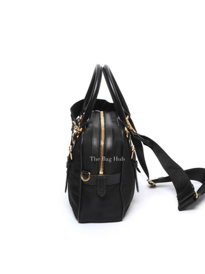 Prada Black Tessuto Nylon Saffiano Bauletto 2way Bag