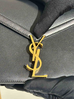 Saint Laurent Black Smooth Calfskin Monogram Cassandra Medium Bag