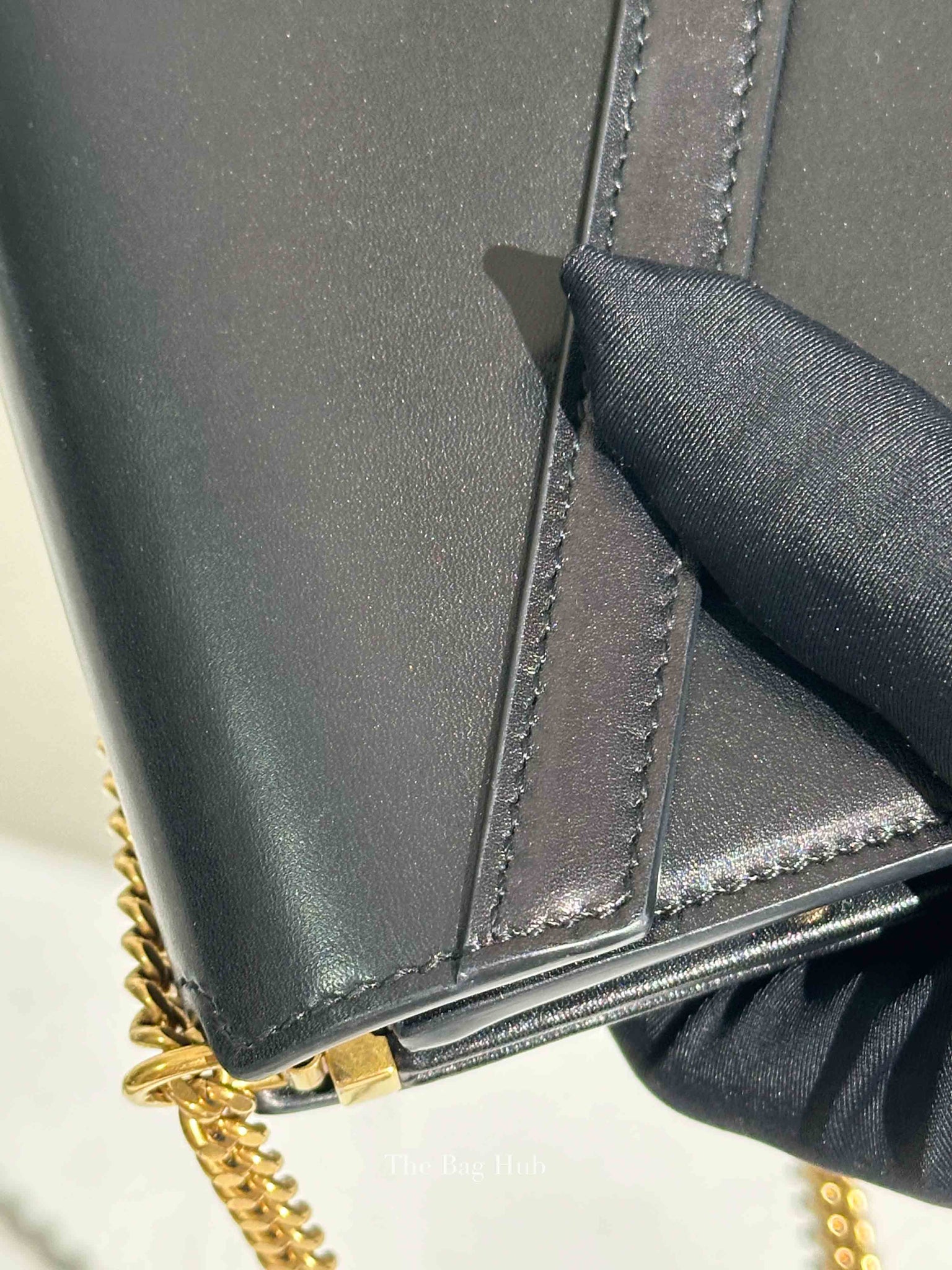 Saint Laurent Black Smooth Calfskin Monogram Cassandra Medium Bag