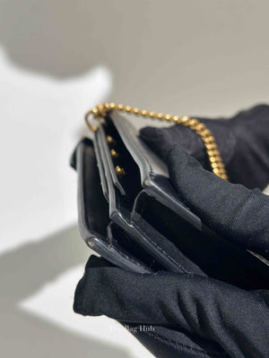 Saint Laurent Black Smooth Calfskin Monogram Cassandra Medium Bag