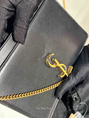 Saint Laurent Black Smooth Calfskin Monogram Cassandra Medium Bag
