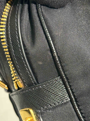 Prada Black Tessuto Nylon Saffiano Bauletto 2way Bag