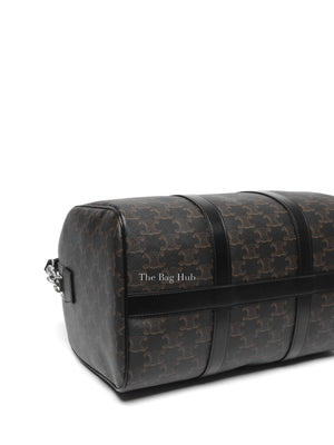 Celine Black Triomphe Canvas & Calfskin Large Boston Bag