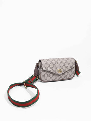 Gucci Beige/Ebony GG Supreme Canvas Ophidia Mini Crossbody Bag