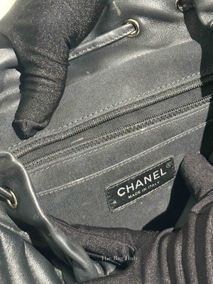 Chanel Black Leather Chevron Quilted Urban Spirit Backpack