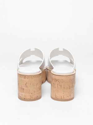 Hermes Blanc Calfskin Eze Sandals Size 39