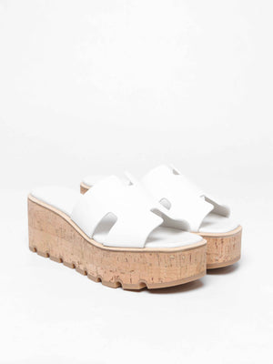 Hermes Blanc Calfskin Eze Sandals Size 39