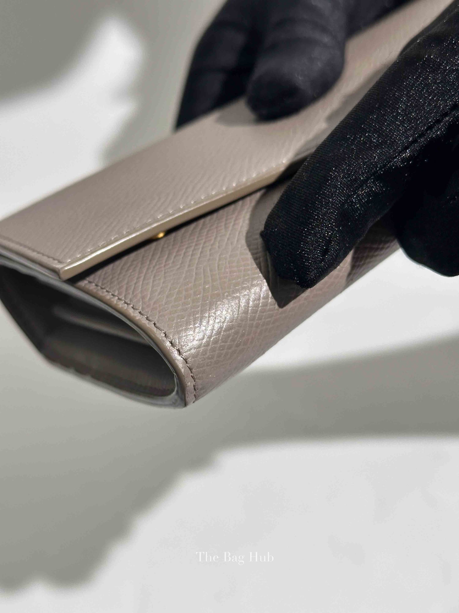 Celine Gray Leather Long Snap Wallet