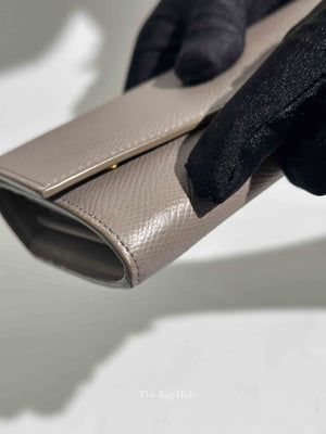 Celine Gray Leather Long Snap Wallet