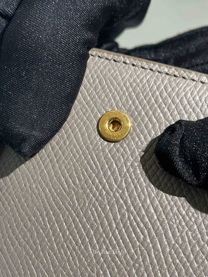 Celine Gray Leather Long Snap Wallet