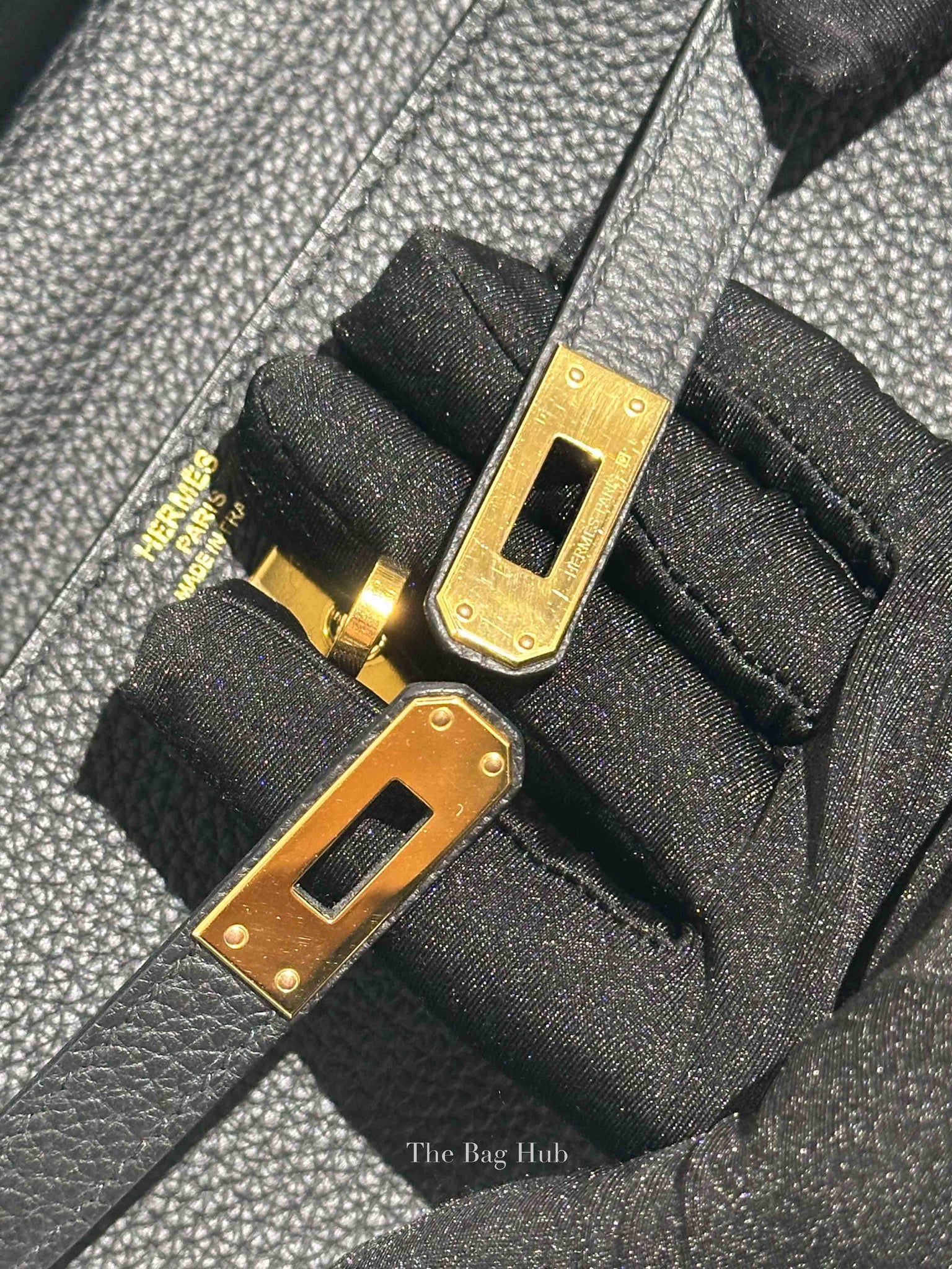 Hermes Black Togo Leather Kelly Retourne 25 GHW