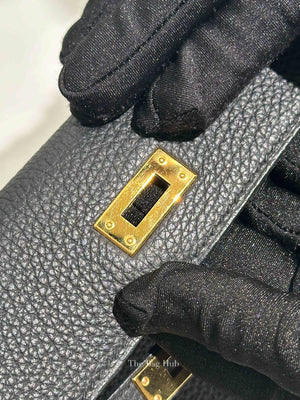 Hermes Black Togo Leather Kelly Retourne 25 GHW