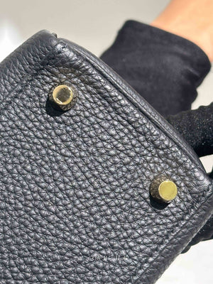 Hermes Black Togo Leather Kelly Retourne 25 GHW