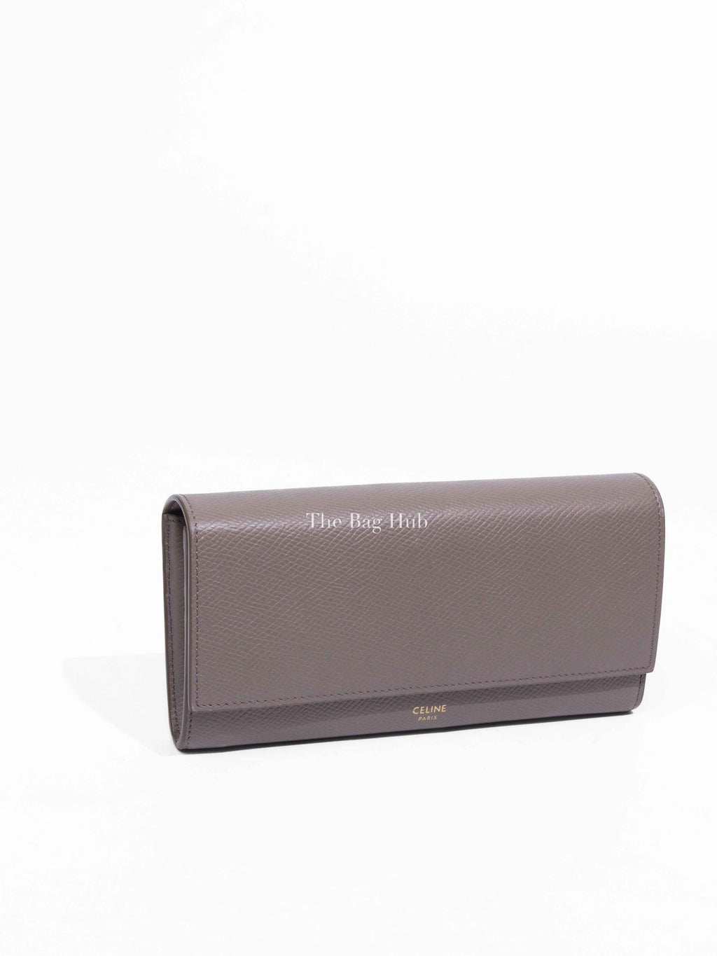 Celine Gray Leather Long Snap Wallet
