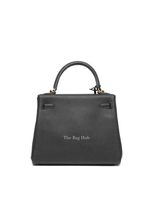 Hermes Black Togo Leather Kelly Retourne 25 GHW