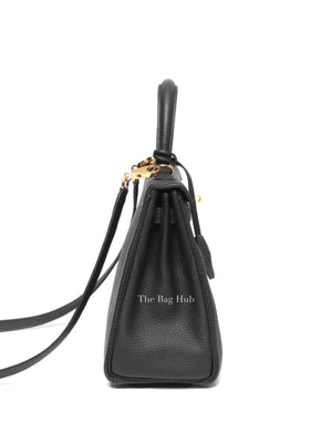 Hermes Black Togo Leather Kelly Retourne 25 GHW