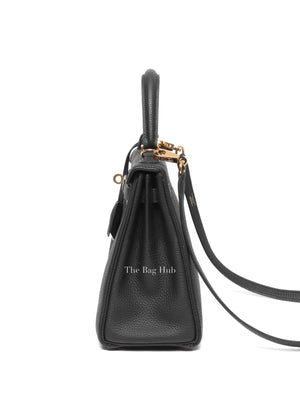 Hermes Black Togo Leather Kelly Retourne 25 GHW