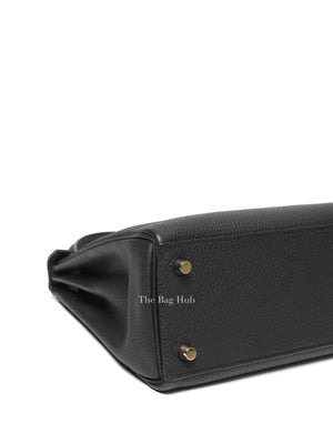 Hermes Black Togo Leather Kelly Retourne 25 GHW