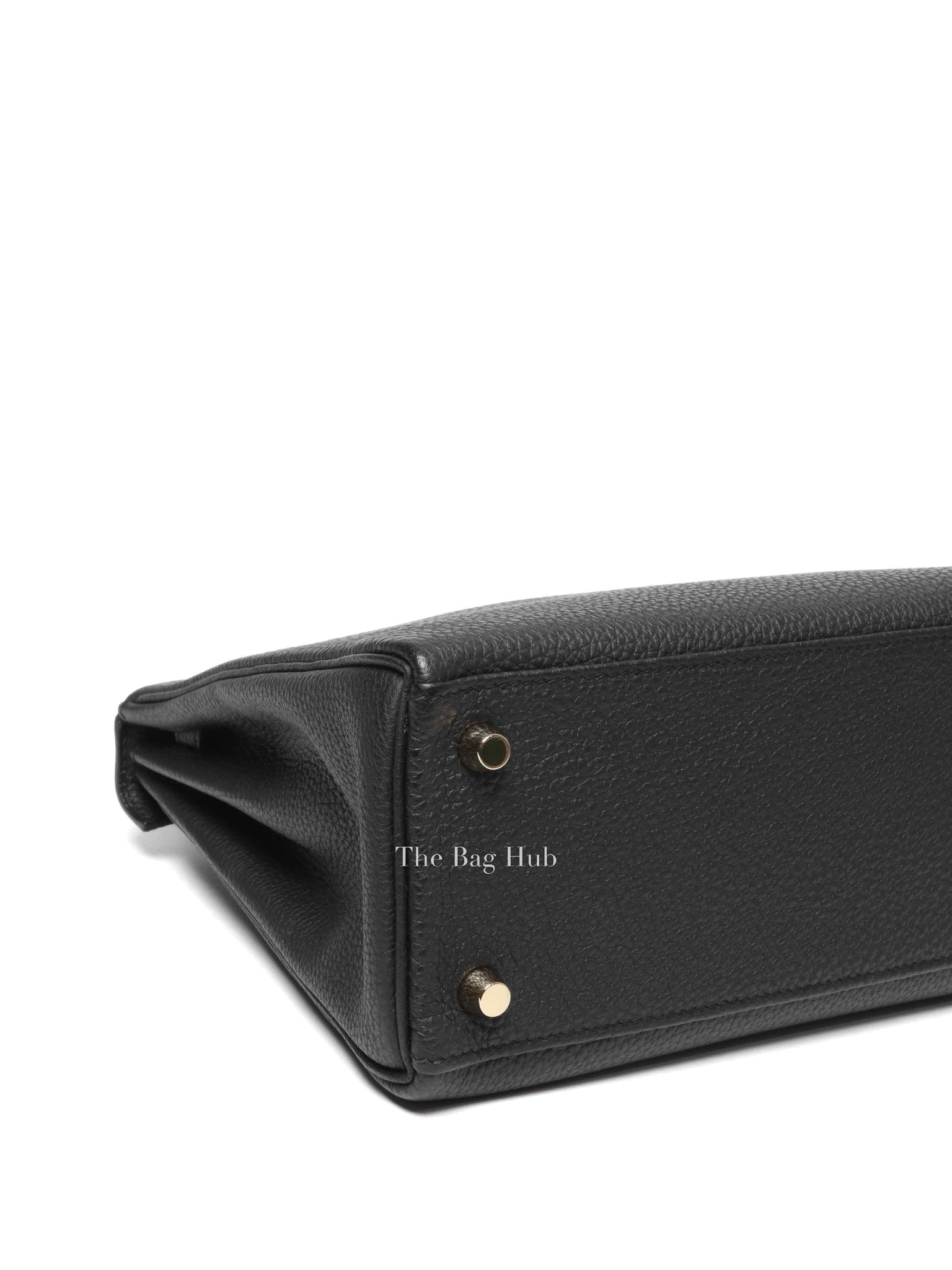 Hermes Black Togo Leather Kelly Retourne 25 GHW