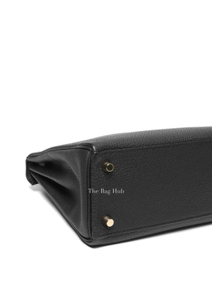 Hermes Black Togo Leather Kelly Retourne 25 GHW