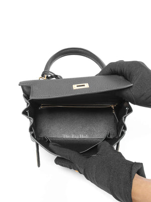 Hermes Black Togo Leather Kelly Retourne 25 GHW