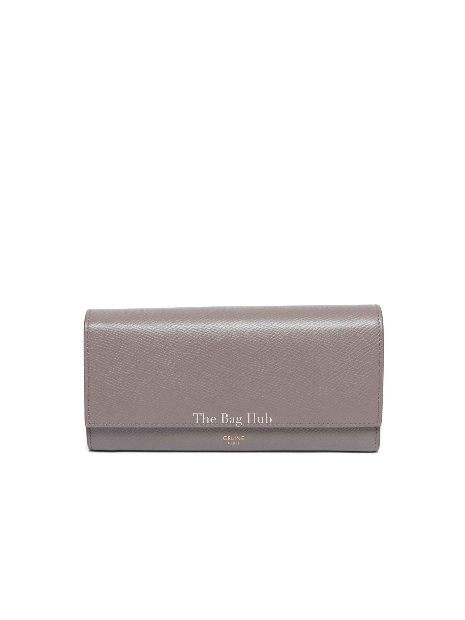 Celine Gray Leather Long Snap Wallet