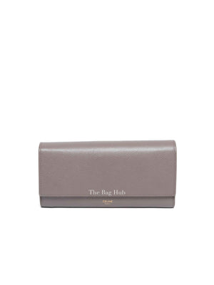 Celine Gray Leather Long Snap Wallet