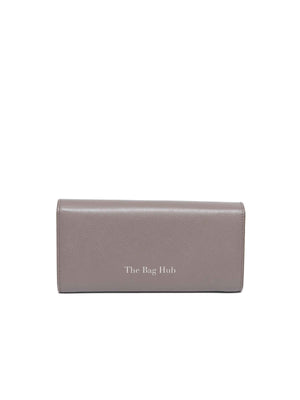 Celine Gray Leather Long Snap Wallet