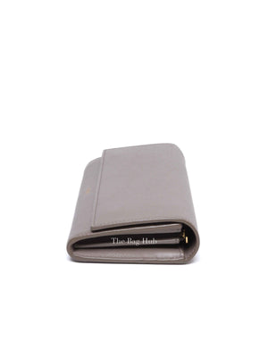 Celine Gray Leather Long Snap Wallet
