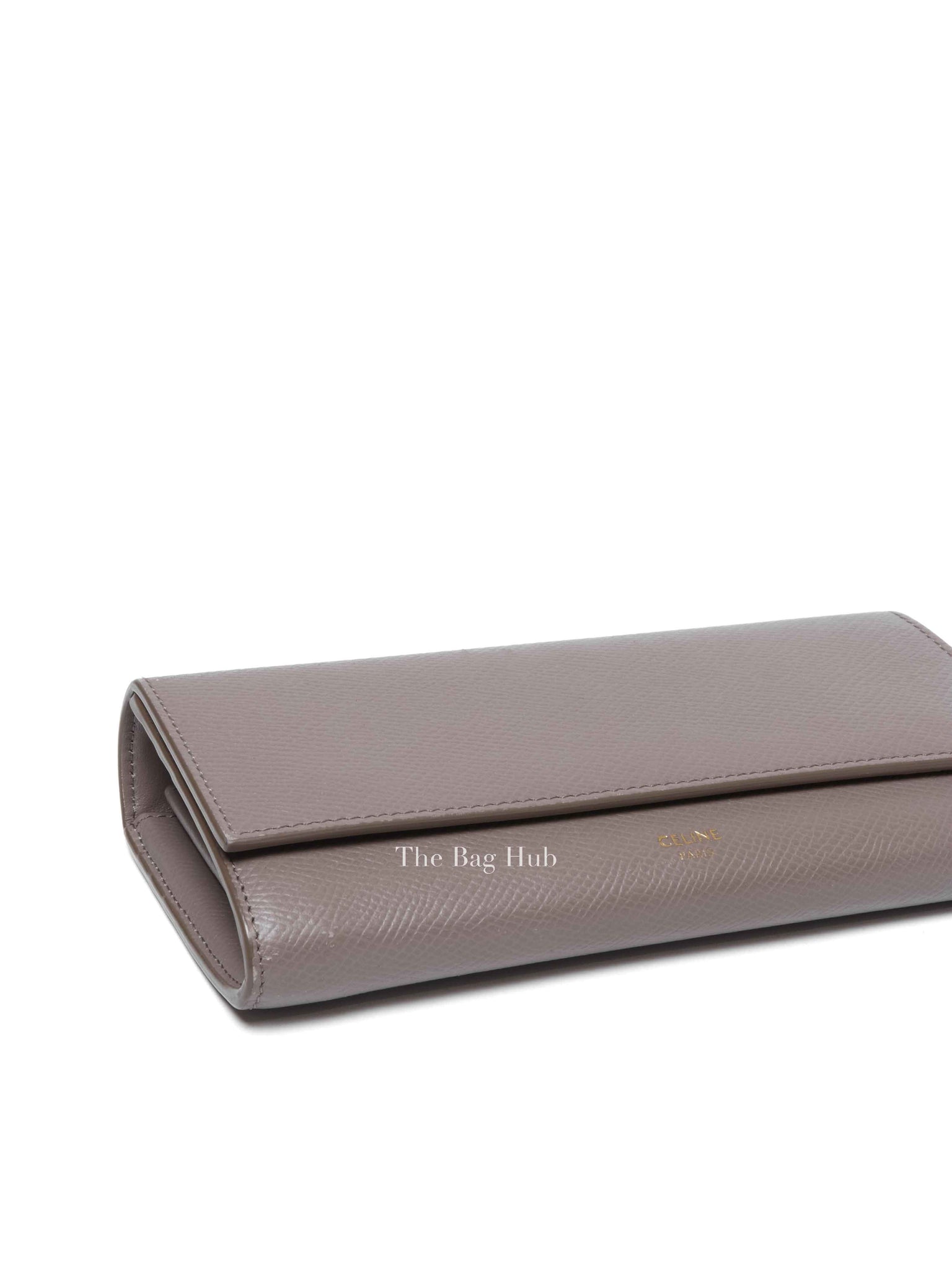 Celine Gray Leather Long Snap Wallet