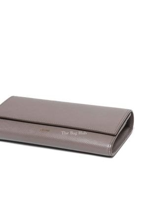Celine Gray Leather Long Snap Wallet