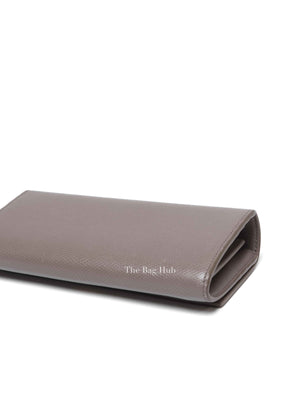 Celine Gray Leather Long Snap Wallet