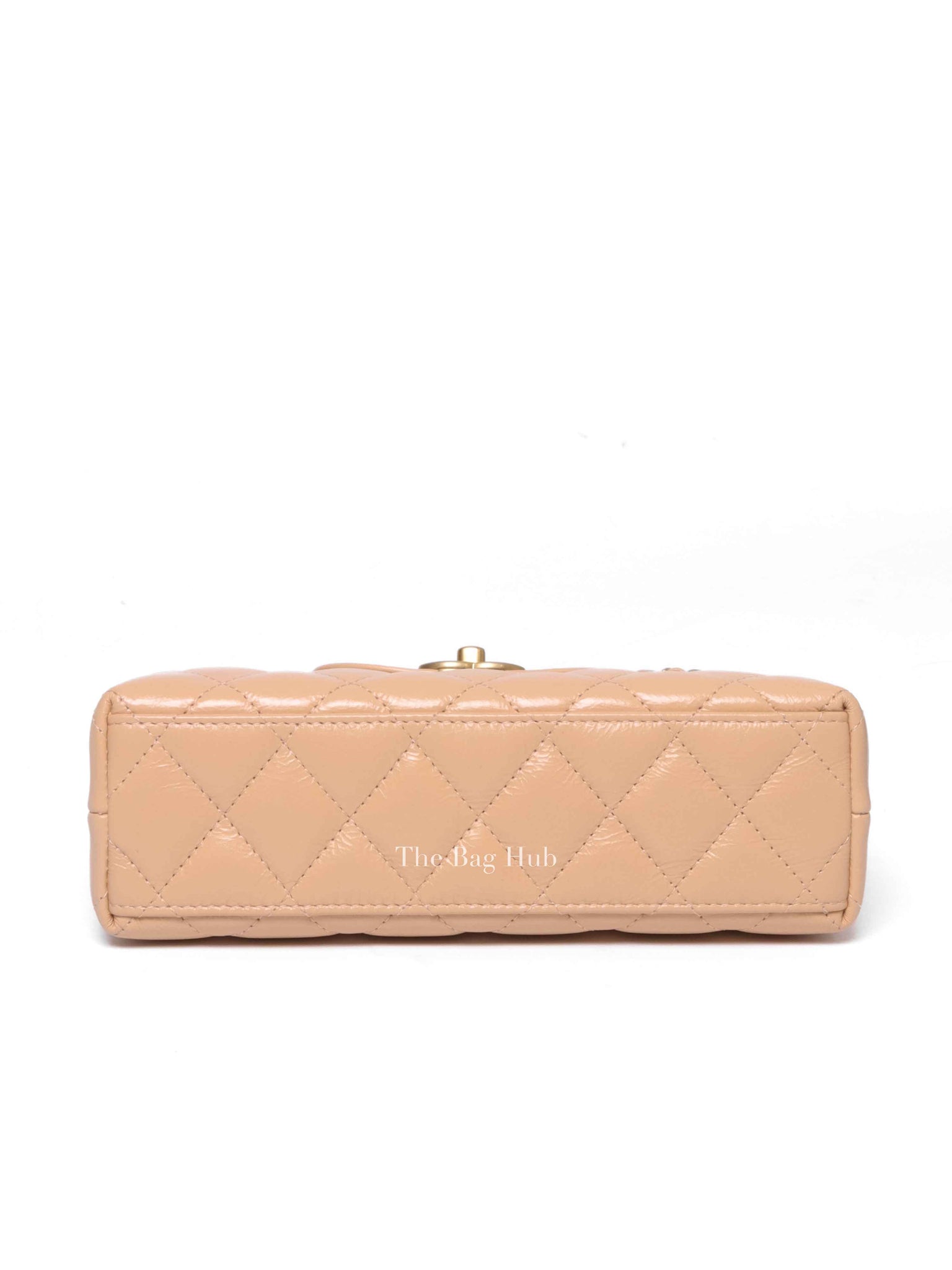 Chanel Beige Quilted Shiny Aged Calfskin Nano Kelly Shopper Bag