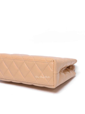 Chanel Beige Quilted Shiny Aged Calfskin Nano Kelly Shopper Bag