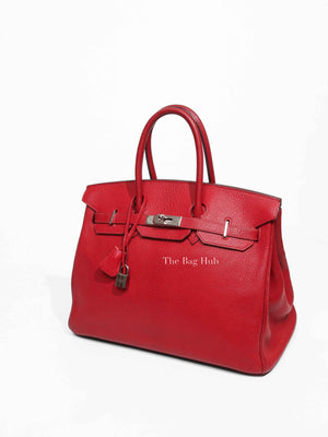 Hermes Rubis Leather Birkin 35 Bag