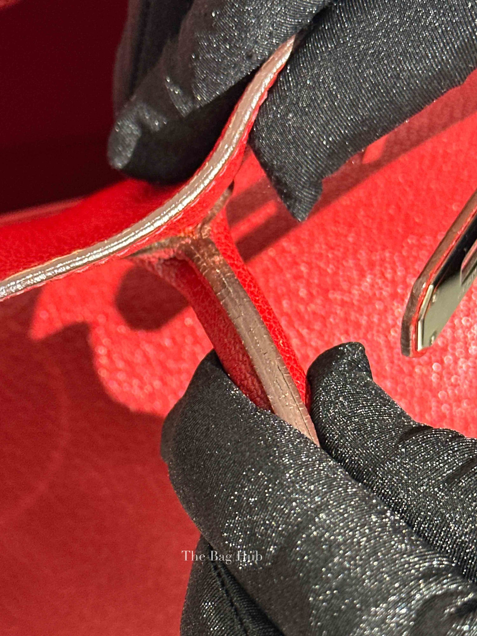 Hermes Rubis Leather Birkin 35 Bag