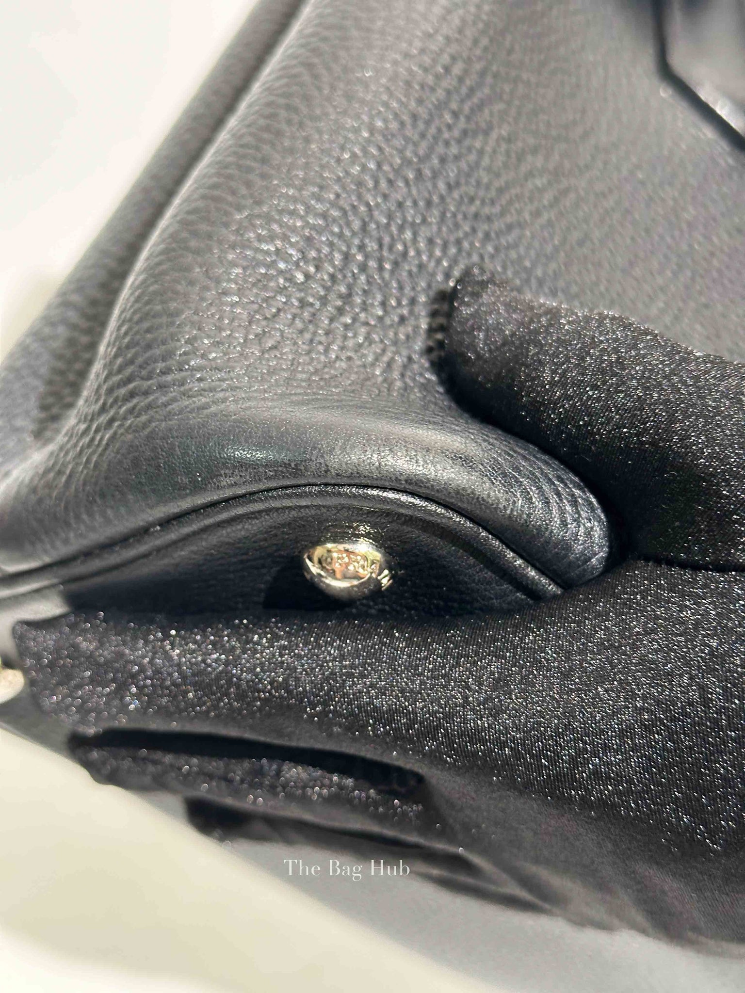 Prada Nero Vitello Daino Double Handle Tote Bag 1BG007 w/o Strap