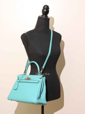 Hermes Tiffany Blue (Blue Atoll) Togo Kelly 28 Handbag PHW
