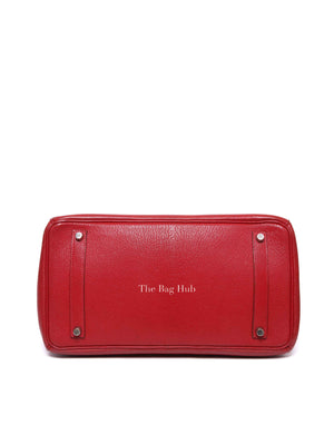 Hermes Rubis Leather Birkin 35 Bag