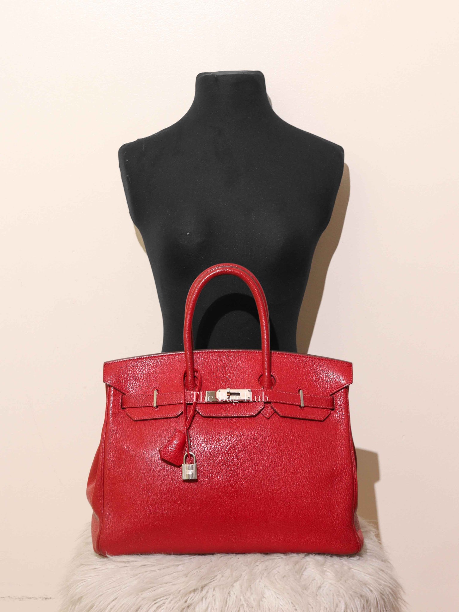 Hermes Rubis Leather Birkin 35 Bag