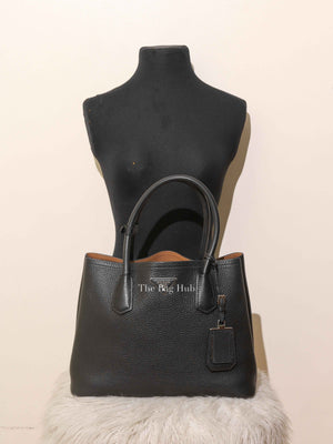 Prada Nero Vitello Daino Double Handle Tote Bag 1BG007 w/o Strap