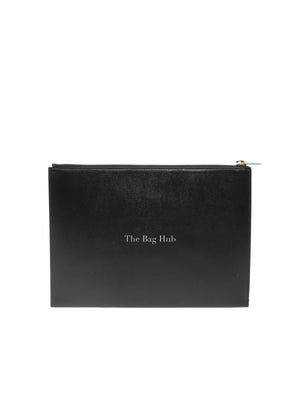 Saint Laurent Black Shiny Calfskin Tiny Monogram Zip Tablet Holder